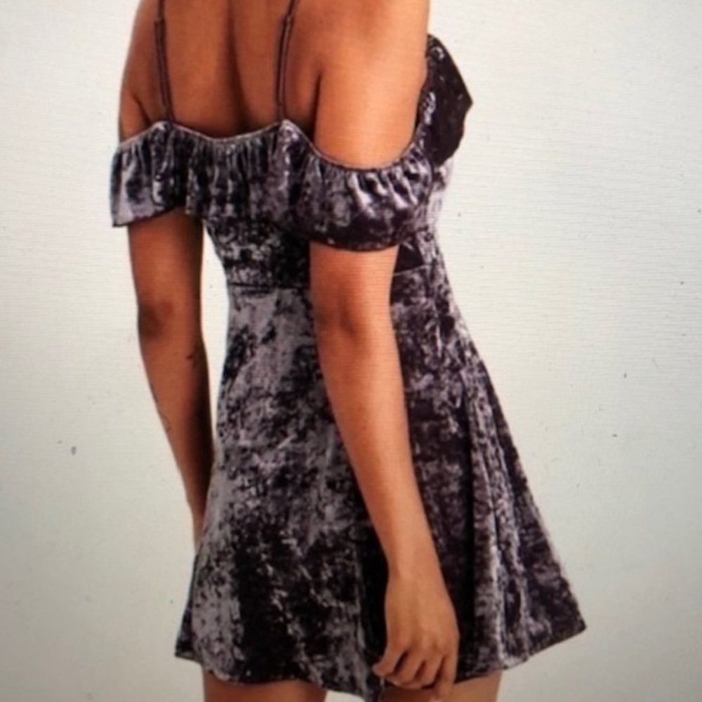 American Eagle Outfitters Crushed Velvet Dress Womens Medium Romantic Whimsigoth - Picture 2 of 7